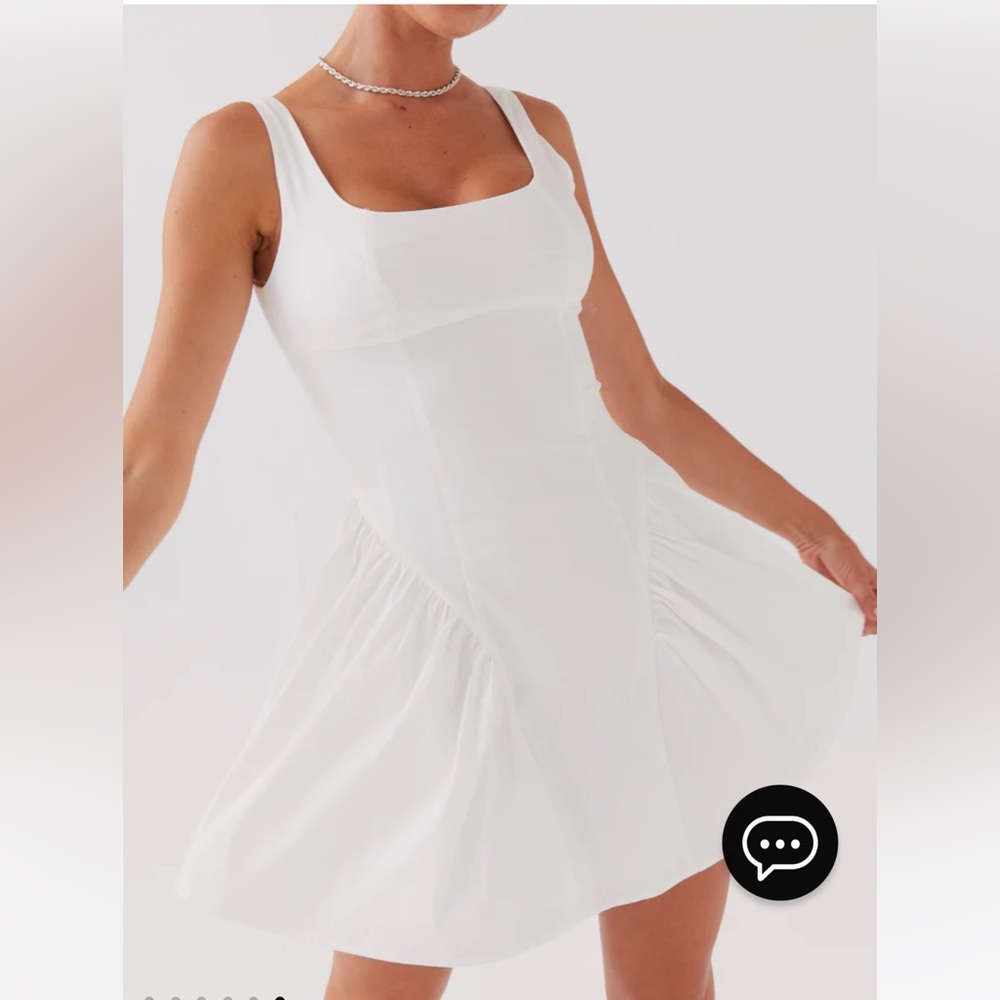 White pepper mayo mini dress